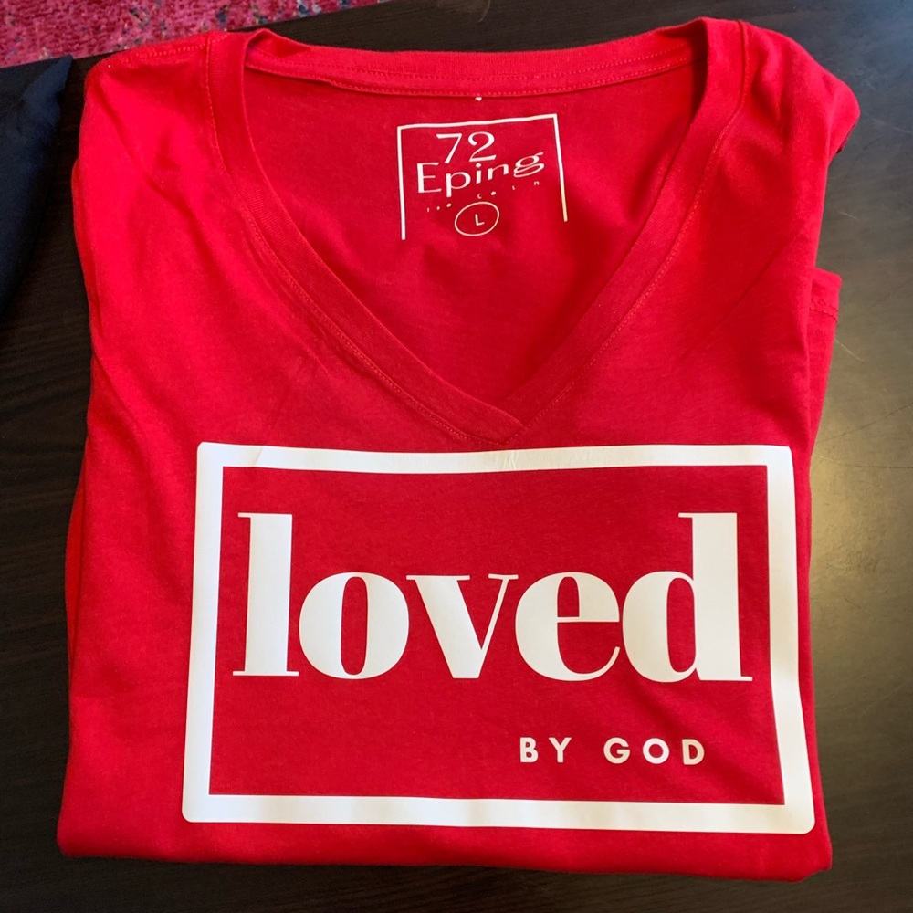 Loved by God T shirt graphic tee NWT